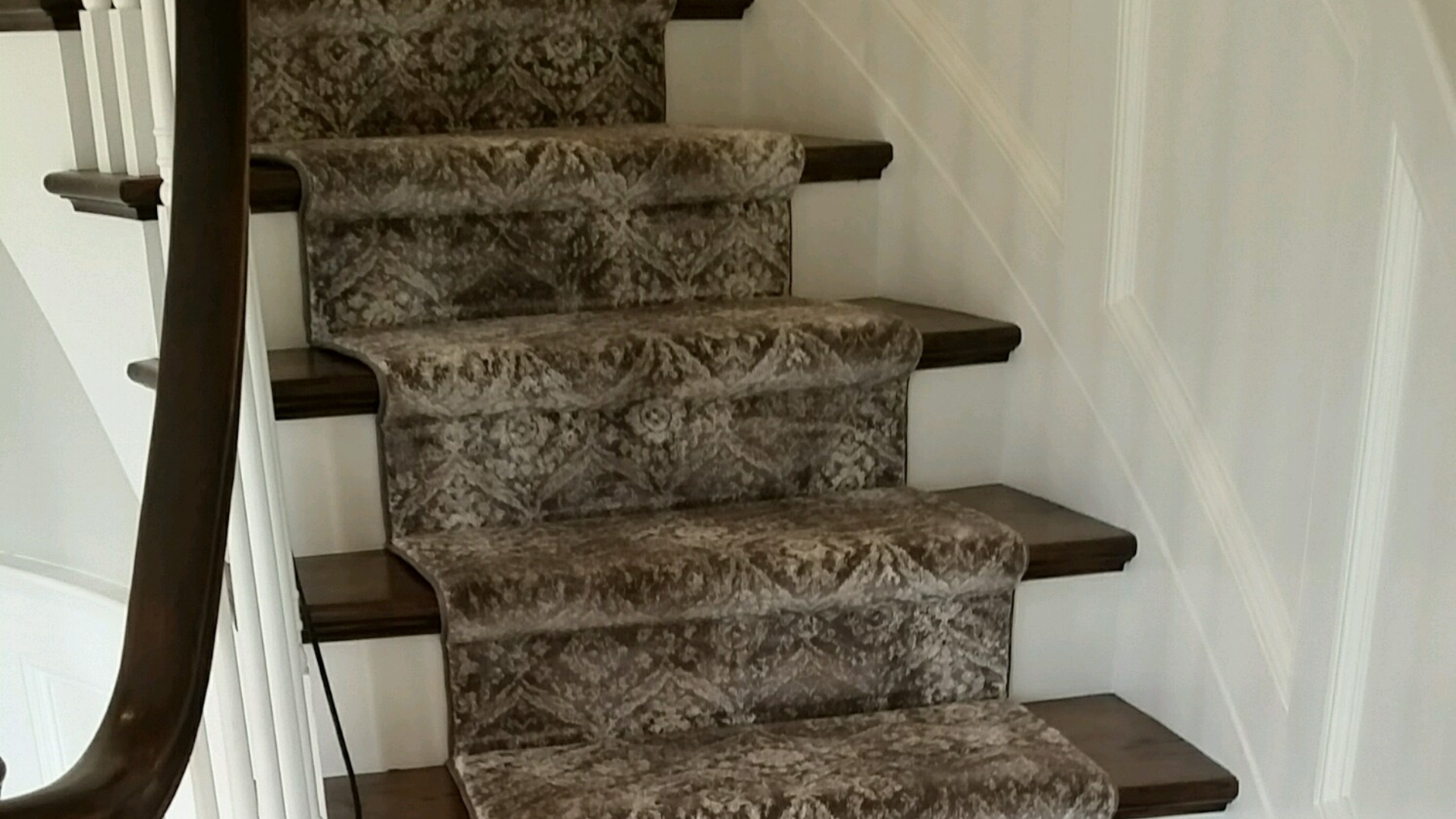 Carpet stair runner installed by Jim Boyd's Flooring America